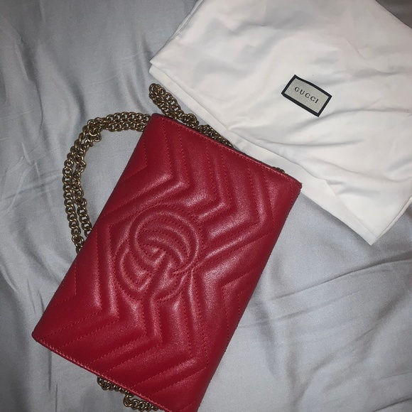Gucci GG Marmont Quilted Leather Wallet on Chain - Picture 3 of 5